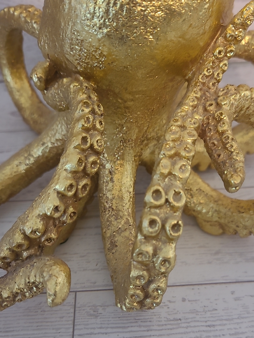 Gold Octopus Figurine Decorative Accent Coastal Beach Centerpiece Sculpture - Picture 5 of 7